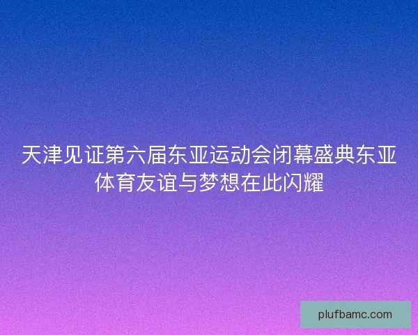 天津见证第六届东亚运动会闭幕盛典东亚体育友谊与梦想在此闪耀 天津见证第六届东亚运动会闭幕盛典东亚体育友谊与梦想在此闪耀