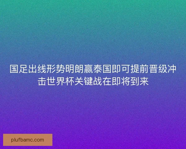 国足出线形势明朗赢泰国即可提前晋级冲击世界杯关键战在即将到来 国足出线形势明朗赢泰国即可提前晋级冲击世界杯关键战在即将到来
