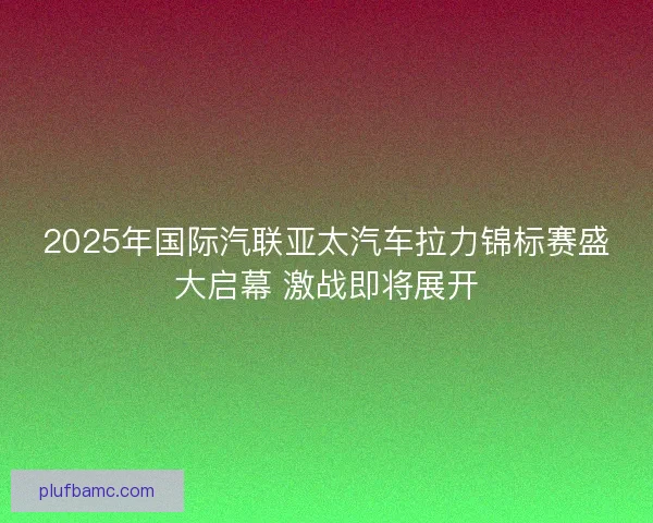 2025年国际汽联亚太汽车拉力锦标赛盛大启幕 激战即将展开 2025年国际汽联亚太汽车拉力锦标赛盛大启幕 激战即将展开