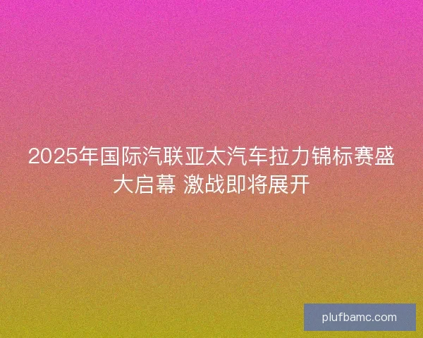 2025年国际汽联亚太汽车拉力锦标赛盛大启幕 激战即将展开