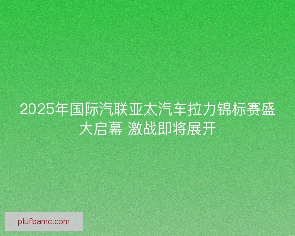 2025年国际汽联亚太汽车拉力锦标赛盛大启幕 激战即将展开
